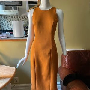 Pure Navy knee-length shift dress, burnt orange